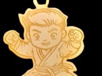 Medaglia legno personalizzata per bambini Arti Marziali 10 pz